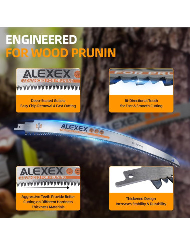 Hojas de Sierra Recíproca ALEXEX 30.48 cm 6Pcs para Madera