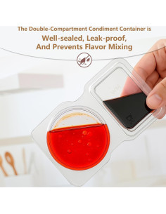 12 Recipientes Reutilizables Firwcwem Doble Compartimento 159ml 2