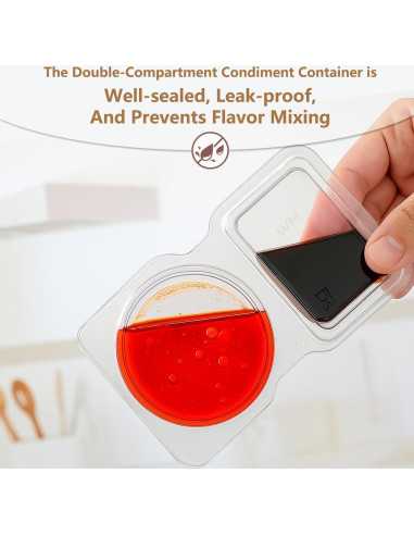 12 Recipientes Reutilizables Firwcwem Doble Compartimento 159ml