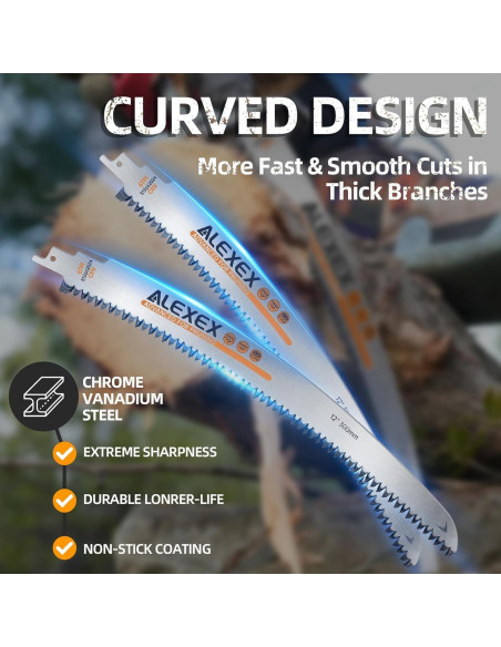 Hojas de Sierra Recíproca ALEXEX 30.48 cm 6Pcs para Madera