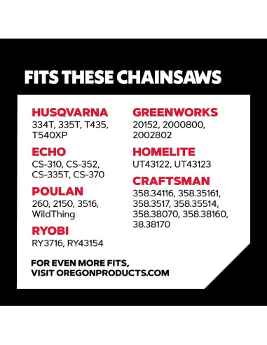 Cadena de Motosierra Oregon S56 16" 56 Eslabones Bajo Retroceso