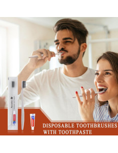Cepillos de Dientes Desechables Xuezoioy con Pasta - Paquete de 30 2
