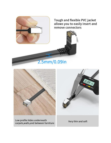 Cable Ethernet CAT 7 JUXIN 0.91M 90 Grados 10Gbps Blindado