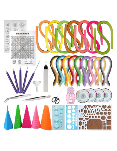 Kit de Quilling de Papel Woohome 33 PCS con 1600 Tiras