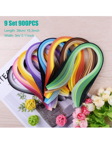 Kit de Quilling de Papel Woohome 33 PCS con 1600 Tiras