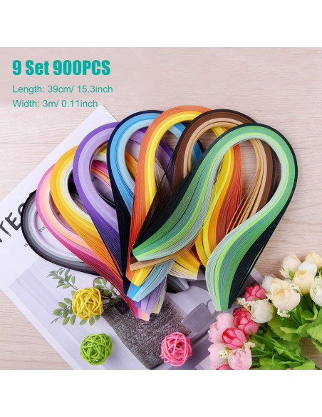 Kit de Quilling de Papel Woohome 33 PCS con 1600 Tiras