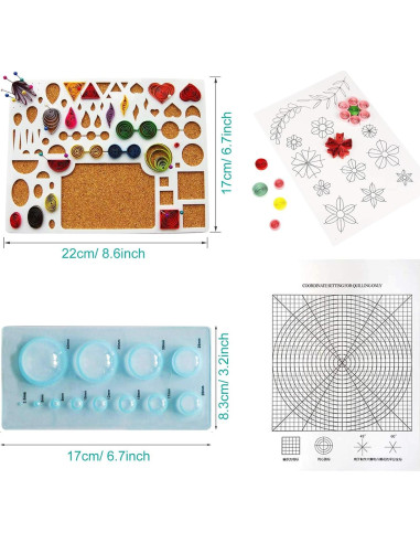 Kit de Quilling de Papel Woohome 33 PCS con 1600 Tiras