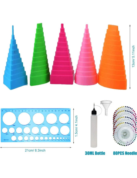 Kit de Quilling de Papel Woohome 33 PCS con 1600 Tiras