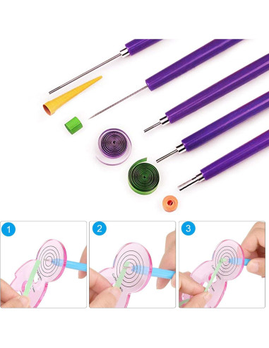 Kit de Quilling de Papel Woohome 33 PCS con 1600 Tiras