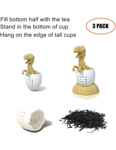 Infusor de Té de Silicona Sanderala Dinosaurio Reutilizable 2