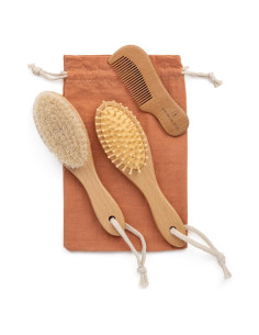 Juego de Cepillos para Bebé Natural - Madera y Peine Ecológico
