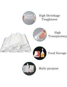 Bolsas Termoencogibles PABCK 100 Piezas 7x17cm 0.8mil 2