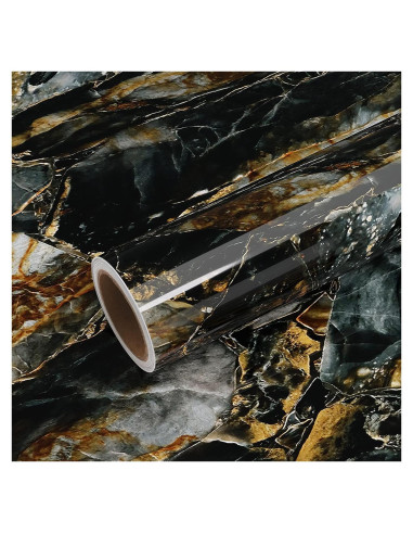 Papel Contacto de Mármol Dorado Pizarra VEELIKE 39.88x299.72cm