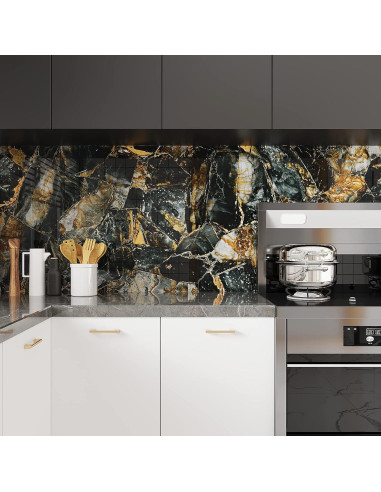 Papel Contacto de Mármol Dorado Pizarra VEELIKE 39.88x299.72cm