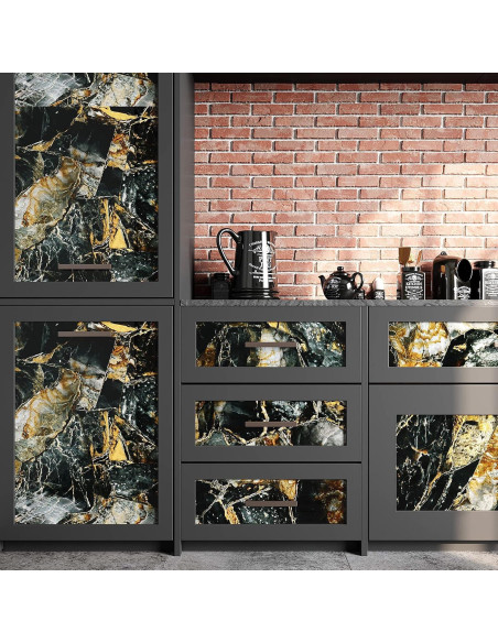 Papel Contacto de Mármol Dorado Pizarra VEELIKE 39.88x299.72cm