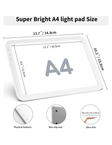 Mesa de Luz A3 Zocelight Inalámbrica 6670Lux 3 Temperaturas
