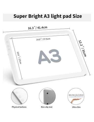 Mesa de Luz A3 Zocelight Inalámbrica 6670Lux 3 Temperaturas