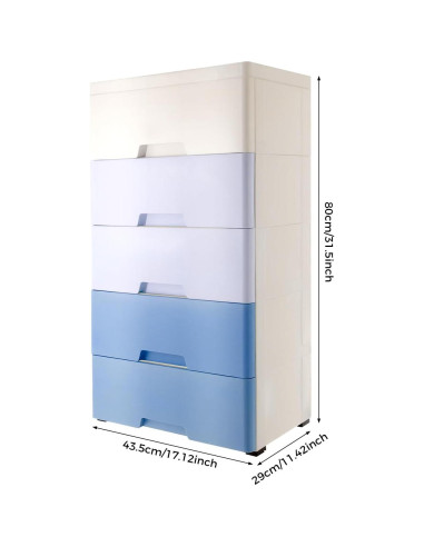 Cajones de Almacenamiento FONSOLUM 5 Niveles Azul Gradiente