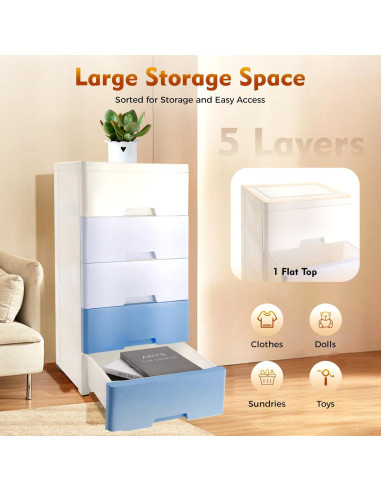 Cajones de Almacenamiento FONSOLUM 5 Niveles Azul Gradiente