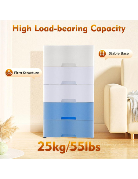 Cajones de Almacenamiento FONSOLUM 5 Niveles Azul Gradiente