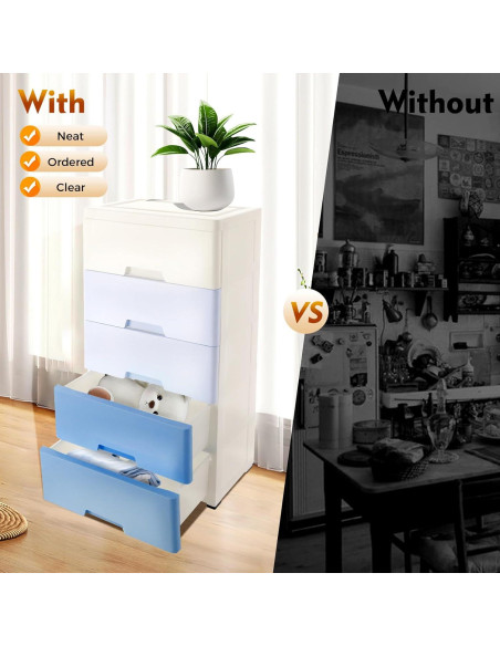 Cajones de Almacenamiento FONSOLUM 5 Niveles Azul Gradiente