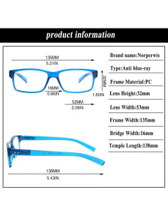 5 Pares de Gafas de Lectura Norperwis con Filtro Luz Azul 1.75 2