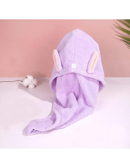 Toalla para el cabello czmylzytt 2 Pack Microfibra Rosa y Morado