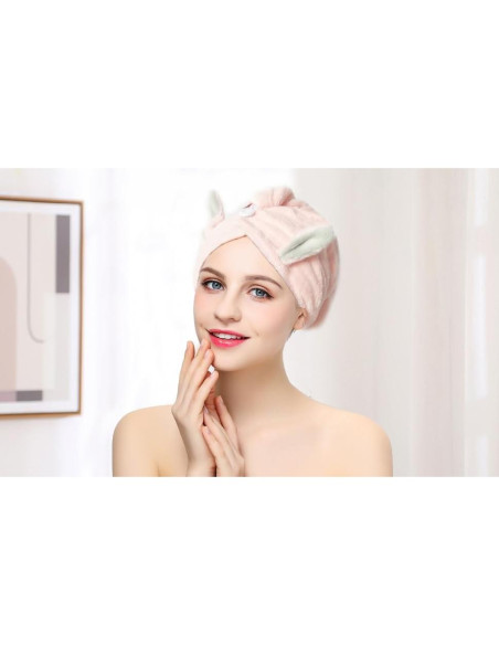 Toalla para el cabello czmylzytt 2 Pack Microfibra Rosa y Morado