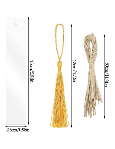 Marcadores de Libro Acrílicos Transparentes BetterJonny 20Pcs