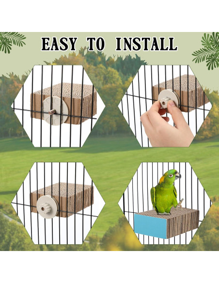 Juego de 2 plataformas para aves Skyygemm - Perchas de cartón