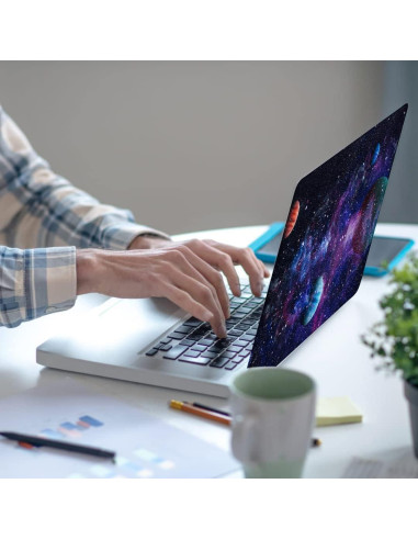 Pegatina para Laptop 15.6" Huaduo - Vinilo Reutilizable Azul y Púrpura