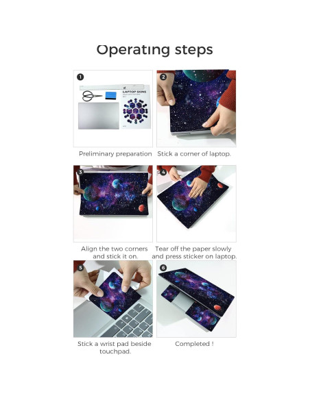 Pegatina para Laptop 15.6" Huaduo - Vinilo Reutilizable Azul y Púrpura