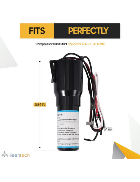 Capacitor de Arranque Duro 3 en 1 Seentech RCO410 - 115VAC