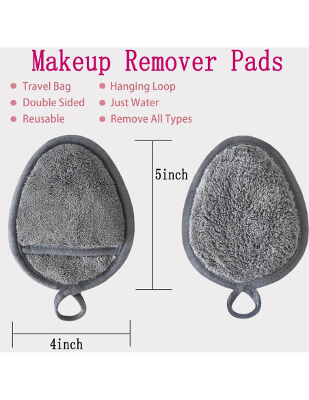 Discos Desmaquillantes Reutilizables VIcolour 6 Piezas Gris