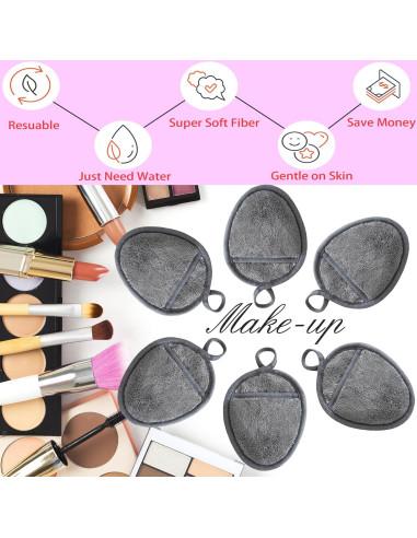 Discos Desmaquillantes Reutilizables VIcolour 6 Piezas Gris