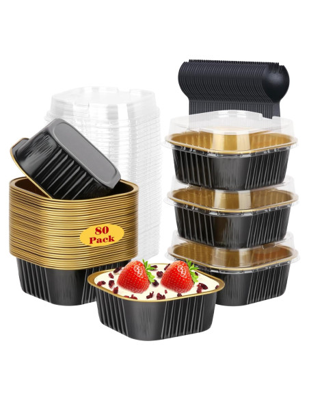 Moldes para Pasteles Mini LNYZQUS 150g 80paquete con Tapas