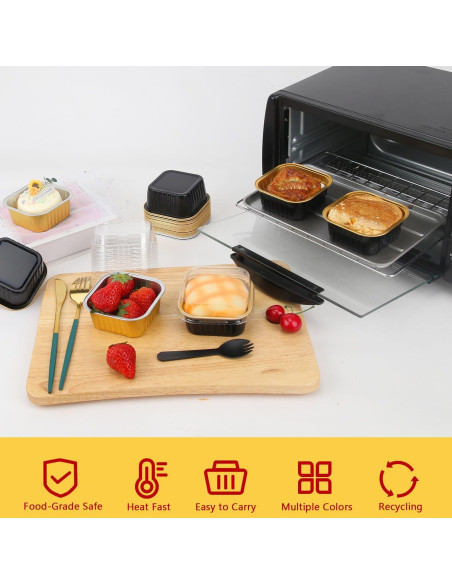 Moldes para Pasteles Mini LNYZQUS 150g 80paquete con Tapas