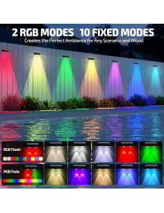 Luces Solares para Cercas Exteriores ZXCLIGHT IP65 10 Colores 12 Modos 2