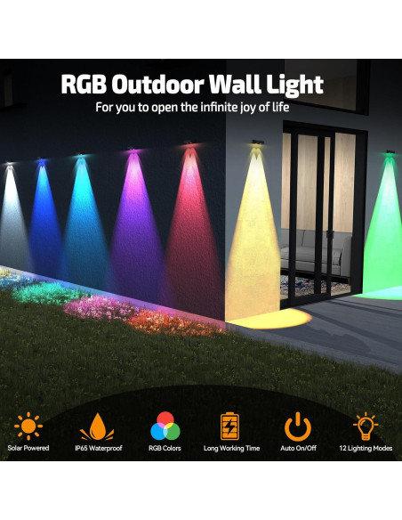 Luces Solares para Cercas Exteriores ZXCLIGHT IP65 10 Colores 12 Modos