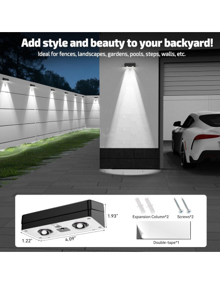 Luces Solares para Cercas Exteriores ZXCLIGHT IP65 10 Colores 12 Modos