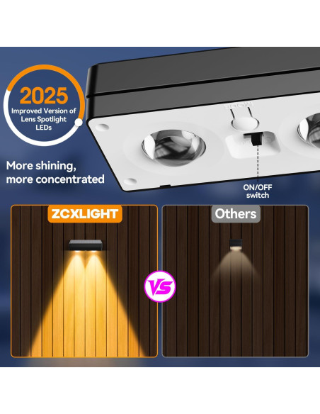 Luces Solares para Cercas Exteriores ZXCLIGHT IP65 10 Colores 12 Modos