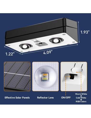 Luces Solares para Cercas Exteriores ZXCLIGHT IP65 10 Colores 12 Modos