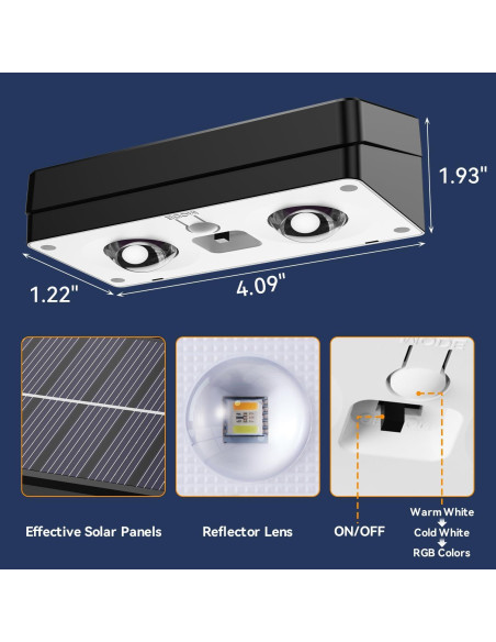 Luces Solares para Cercas Exteriores ZXCLIGHT IP65 10 Colores 12 Modos