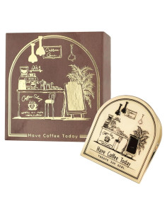 Clip de Libro Vintage Dizdkizd de Metal con Temática de Café