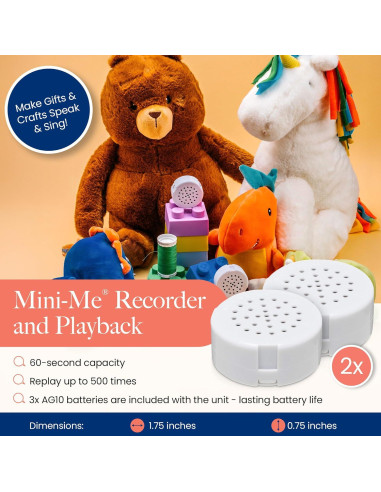 Grabador de Voz Mini-Me VoiceGift - Paquete de 2, 60 Segundos