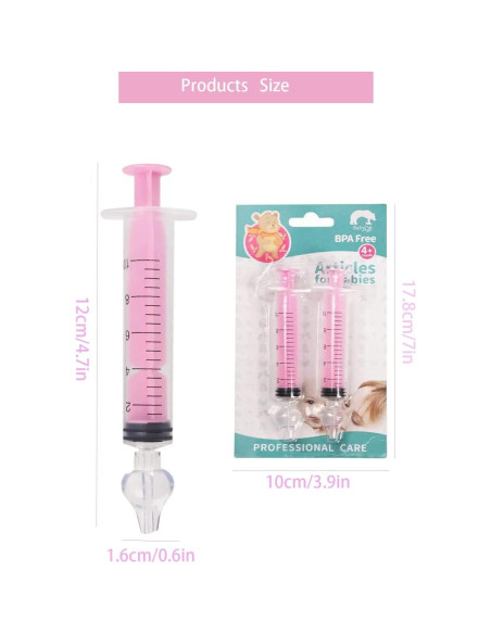 Irrigador Nasal Portátil HuGuWdy 10ml para Bebés Rosa