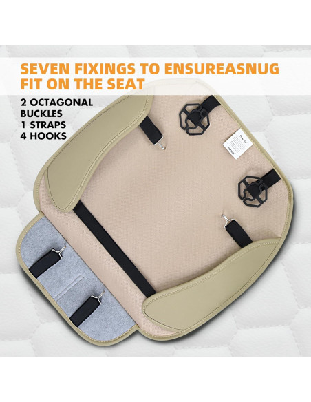 Cubiertas de Asiento de Coche Elantrip Beige 2 Pcs Antideslizantes