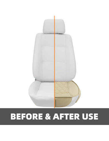 Cubiertas de Asiento de Coche Elantrip Beige 2 Pcs Antideslizantes