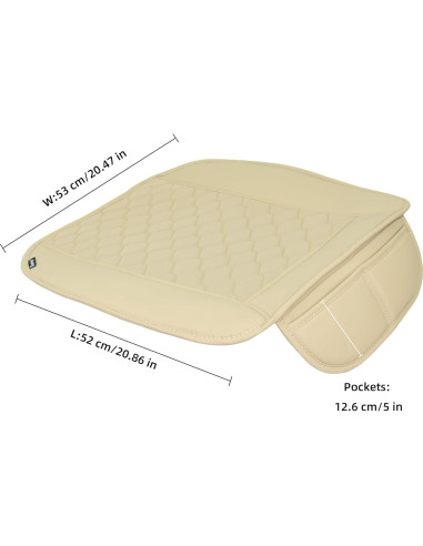 Cubiertas de Asiento de Coche Elantrip Beige 2 Pcs Antideslizantes