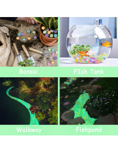 Piedras Brillantes Ajuwaa 200 pcs Luminiscentes Jardín 2-3 cm 2